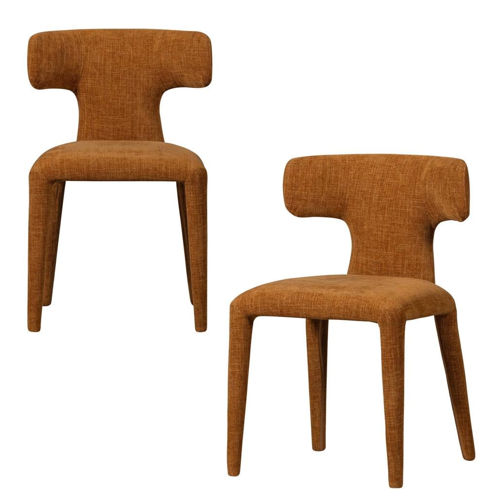 WOOOD WOOOD Permit Eetkamerstoelen - Polyester - Cinnamon - Set van 2