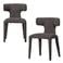 WOOOD Permit Eetkamerstoelen - Leerlook - Zwart/Grijs - Set van 2