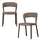 WOOOD WOOOD Noble Eetkamerstoelen - Polyester - Warm Bruin - Set van 2