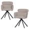 WOOOD Fenne Draaibare Eetkamerstoelen - Polyester - Chestnut-Set van 2