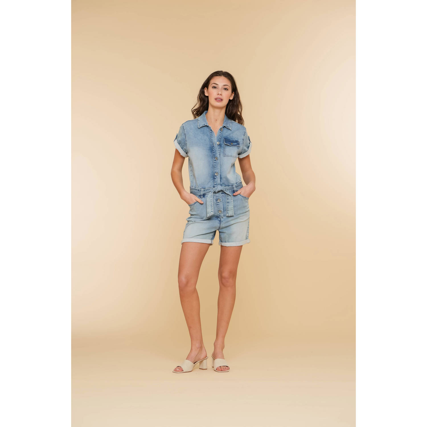 Geisha playsuit light blue denim