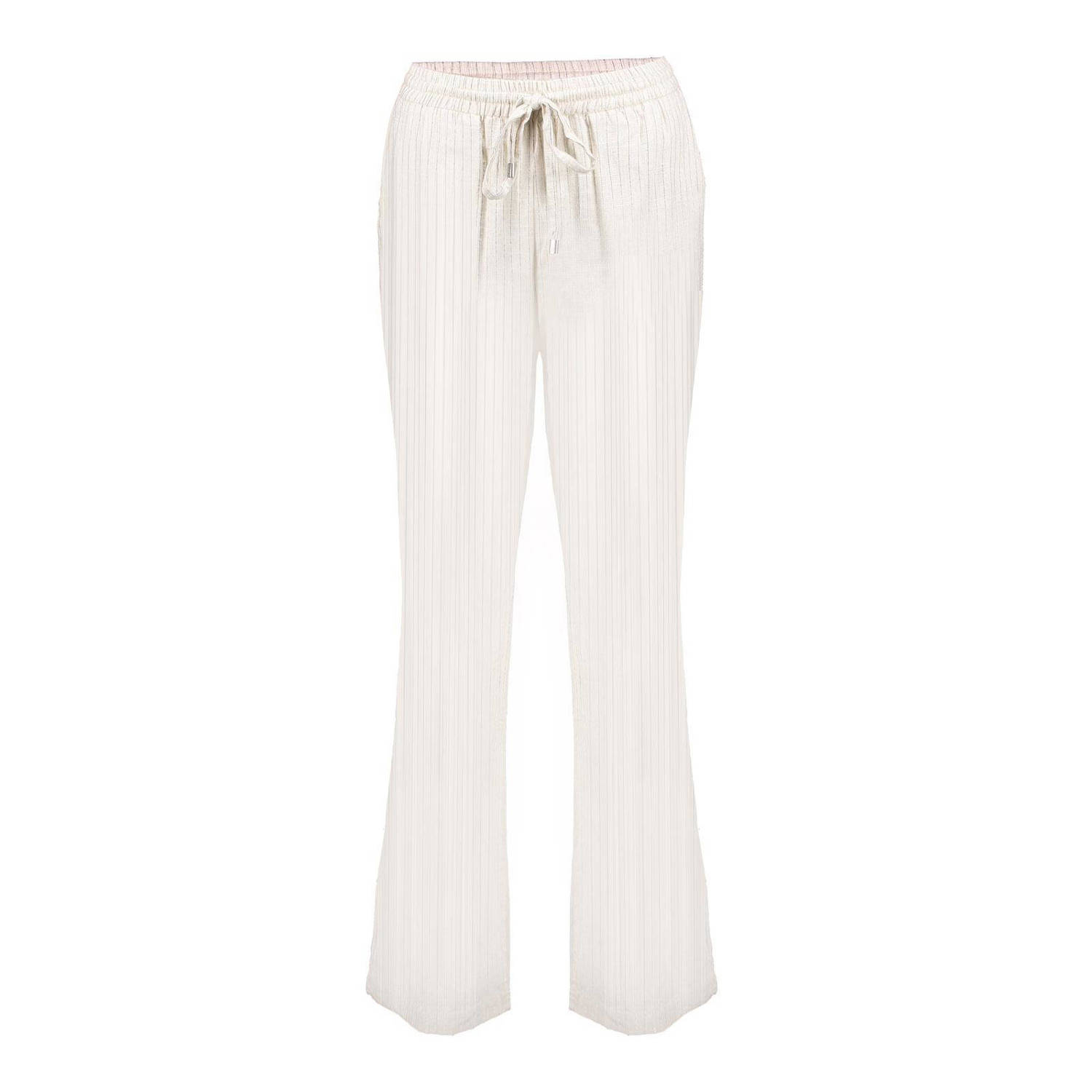 Geisha high waist wide leg broek wit