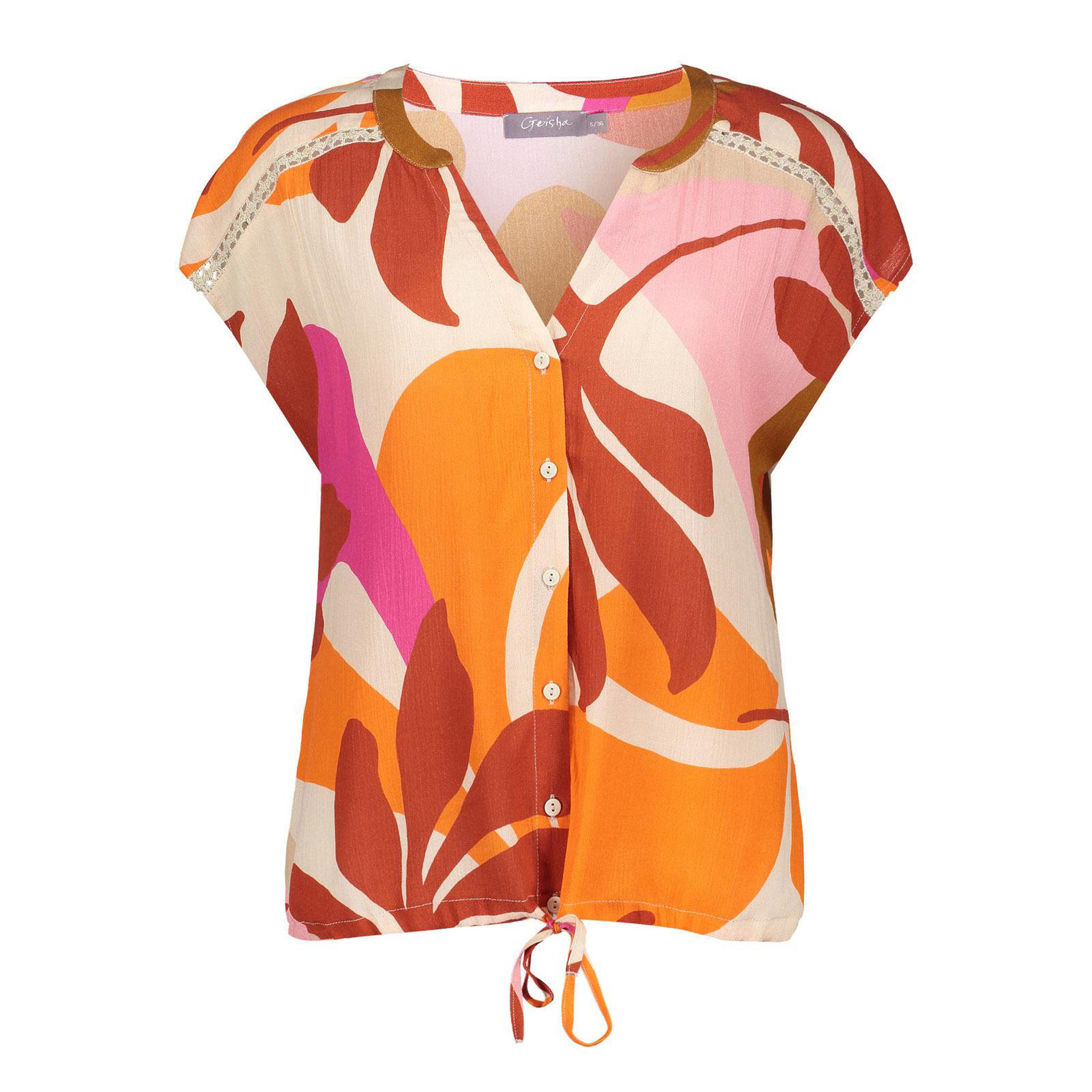 Geisha top met all over print