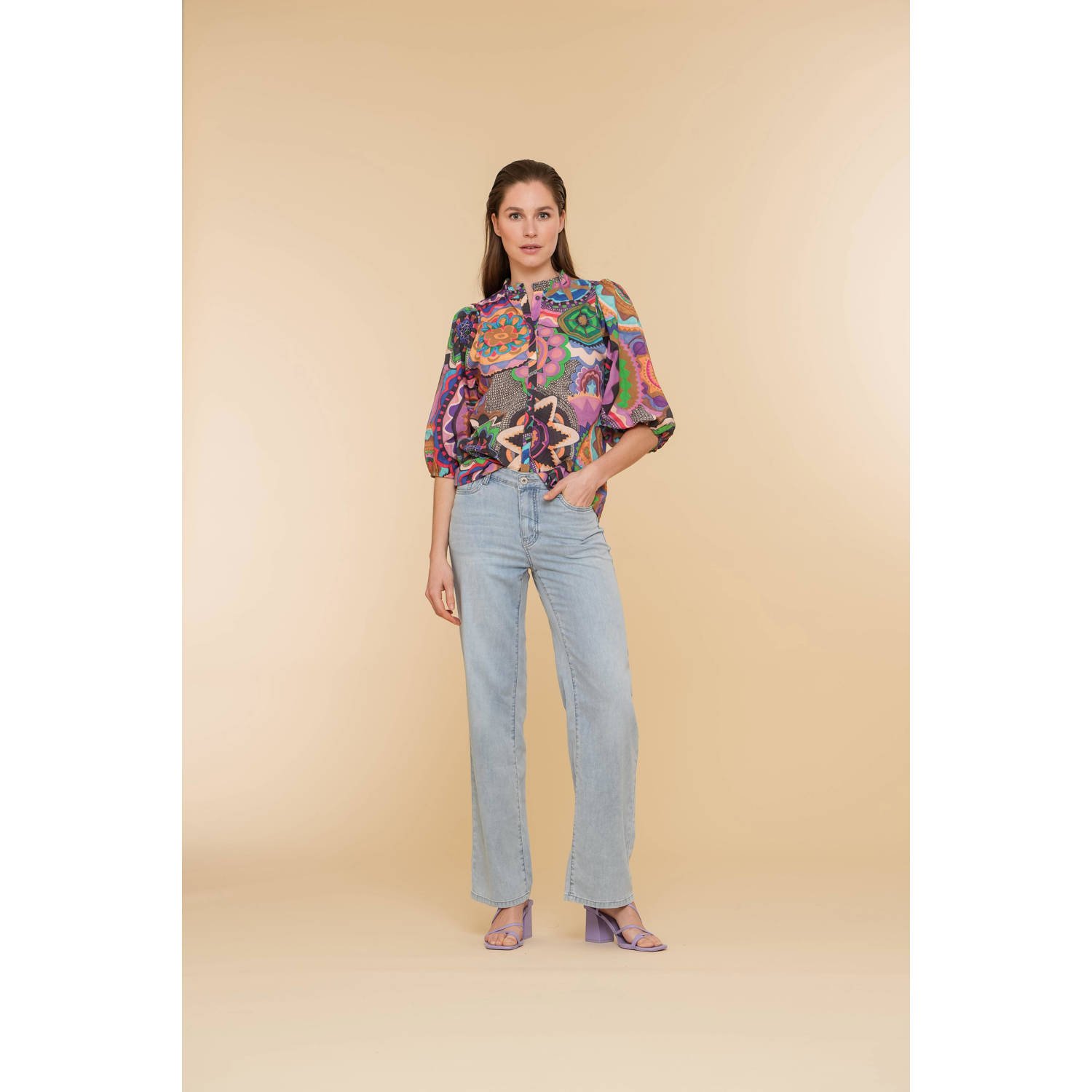 Geisha Elegante Blouse met Lange Mouwen Multicolor Dames