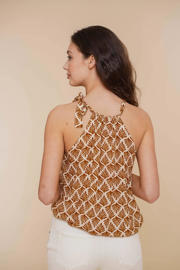 thumbnail: Geisha top met all over print oker
