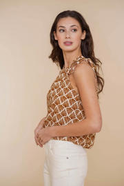 thumbnail: Geisha top met all over print oker