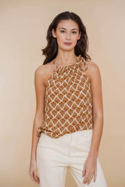 thumbnail: Geisha top met all over print oker