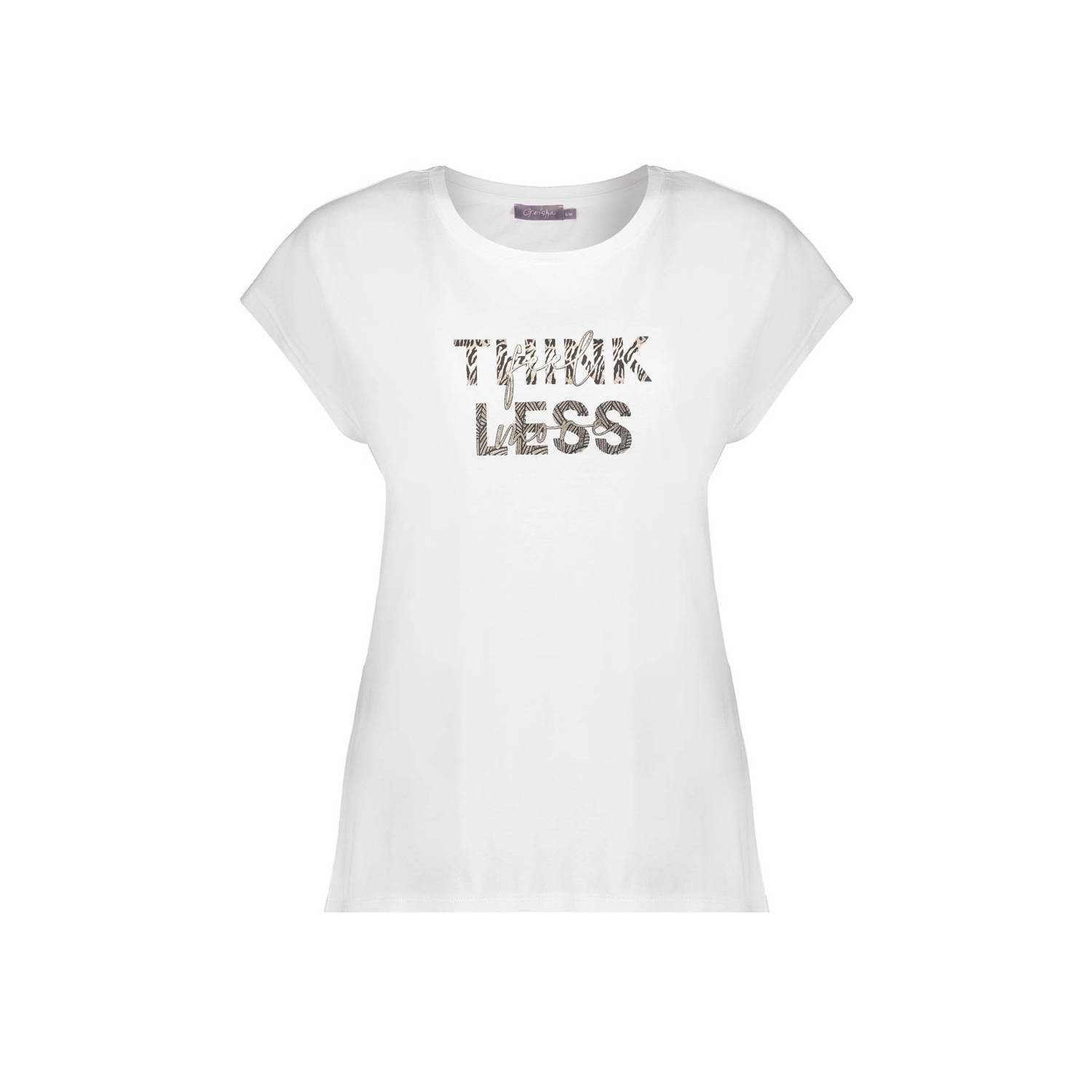 Geisha Casual Think Less T-shirt White Dames