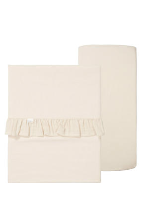 ledikantlaken + ledikant hoeslaken Faro offwhite