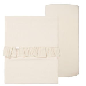 ledikantlaken + ledikant hoeslaken Faro offwhite