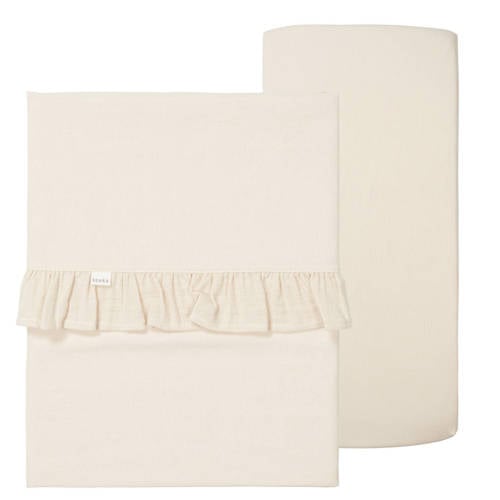 Koeka ledikantlaken + ledikant hoeslaken Faro offwhite afbeelding