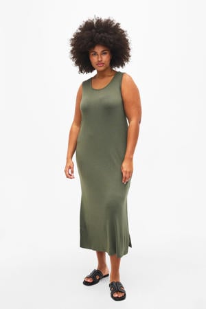 maxi jurk VCARLY kaki