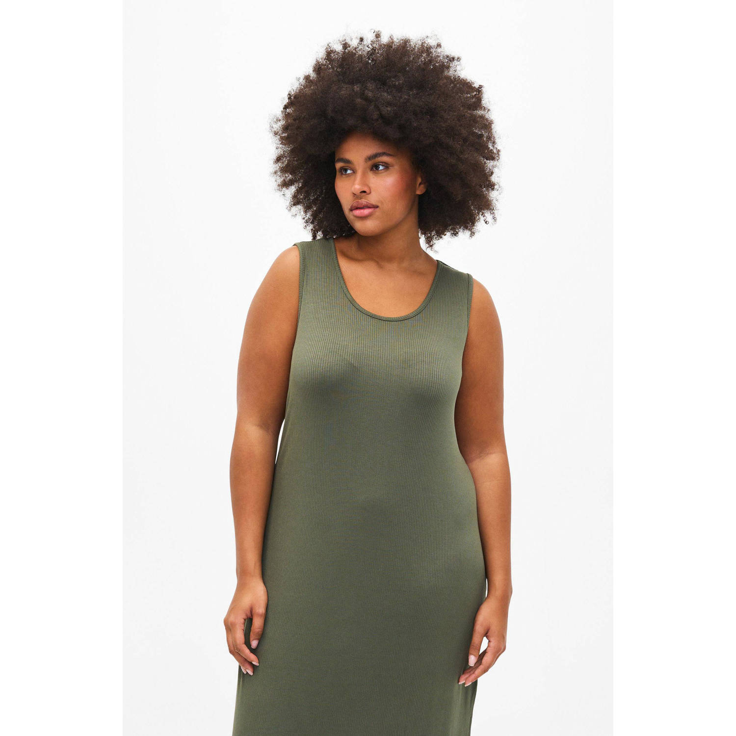 Zizzi maxi jurk VCARLY kaki