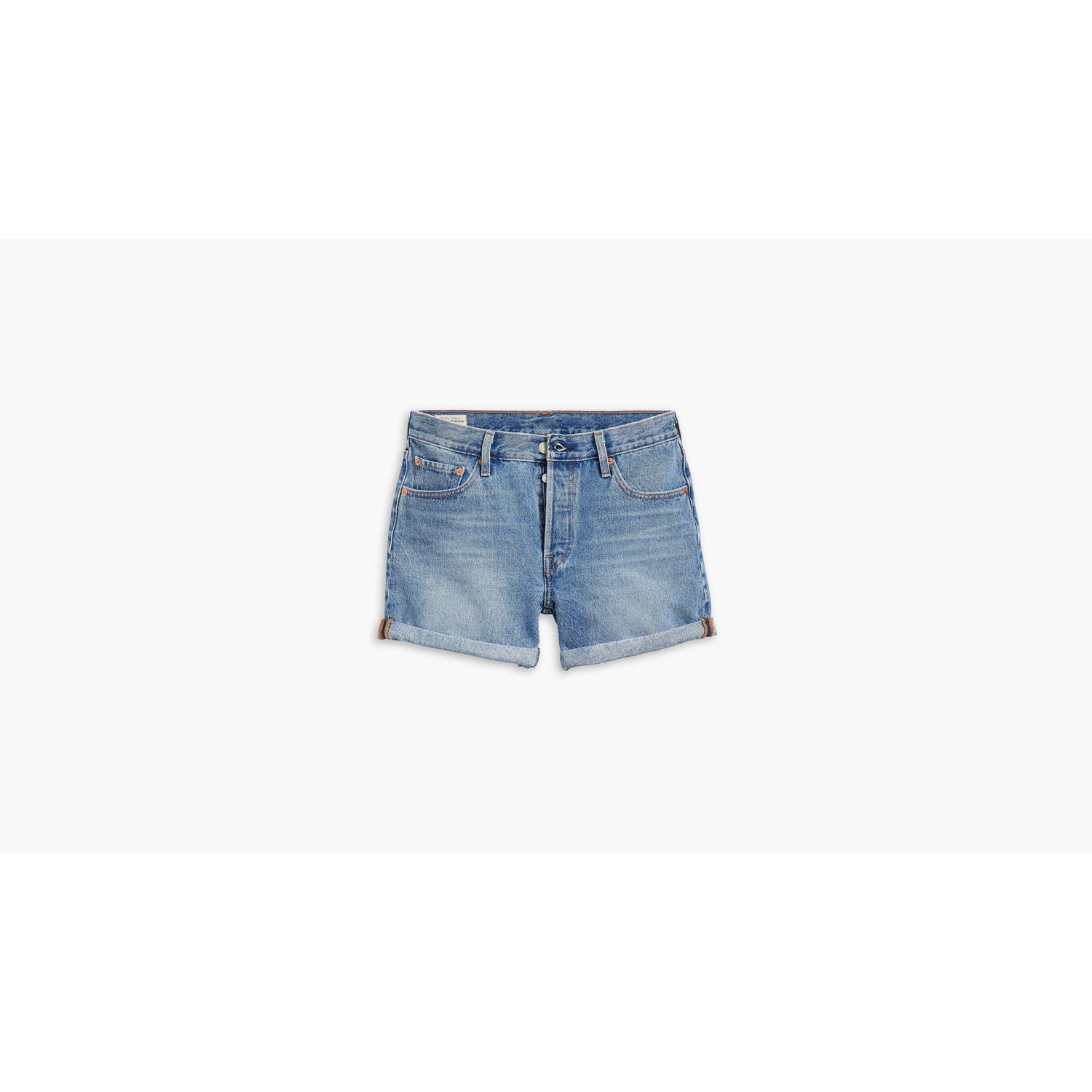 Levi's 501 high waist straight fit jeans short light blue denim