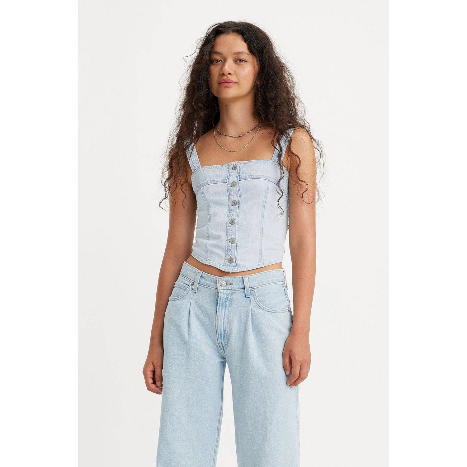 Levi's top light blue denim