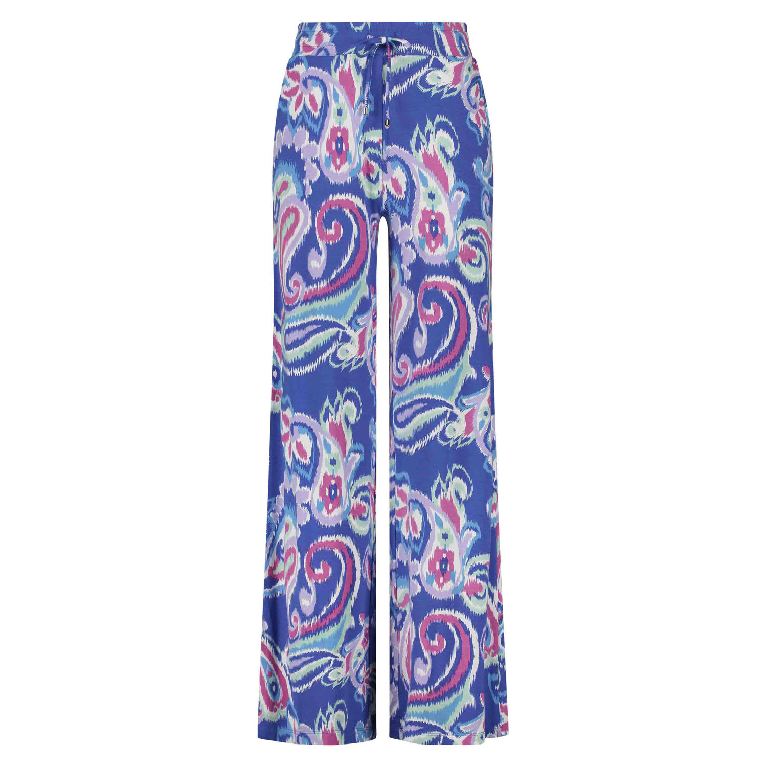 Tramontana wide leg broek met all over print blauw lila