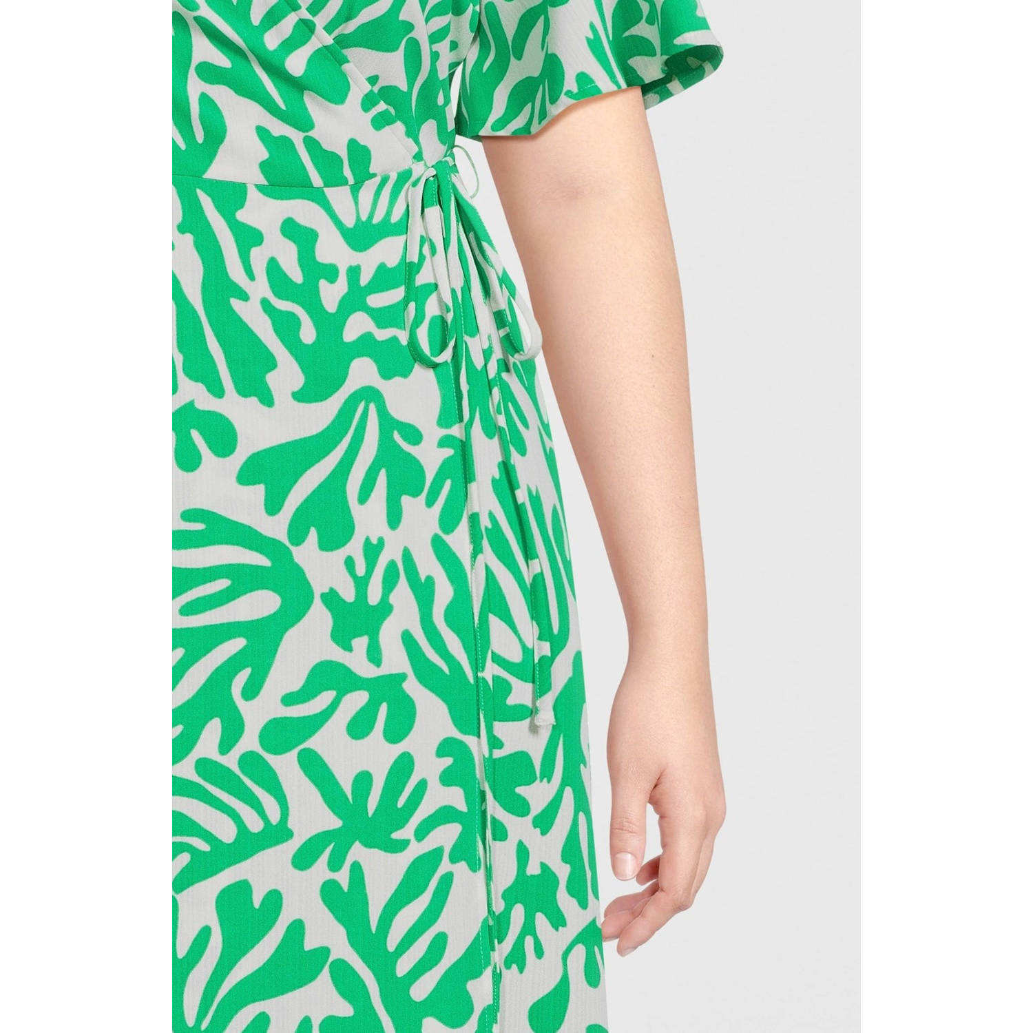 EVOKED VILA wikkeljurk VIHENNA met all over print groen ecru