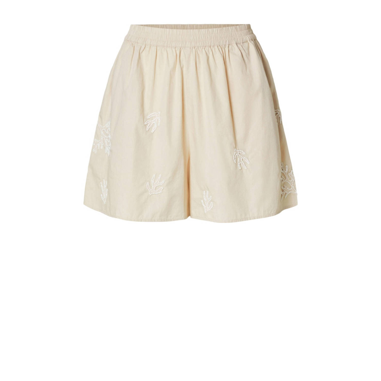 Selected Femme Zwarte High Waist Shorts Bermuda Beige Dames