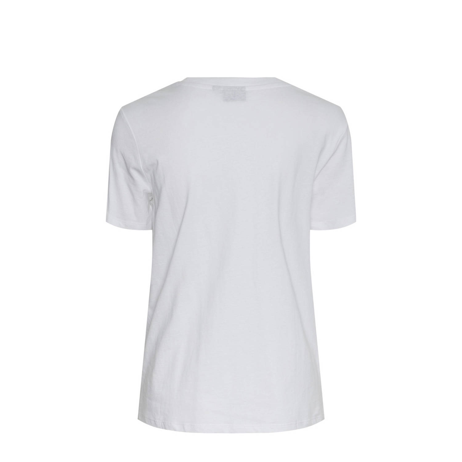 PIECES T-shirt met printopdruk wit oranje