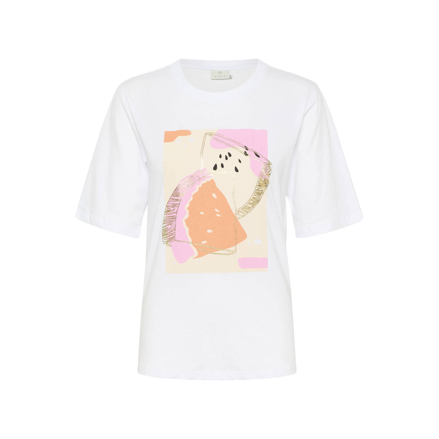 Kaffe T-shirt met printopdruk wit