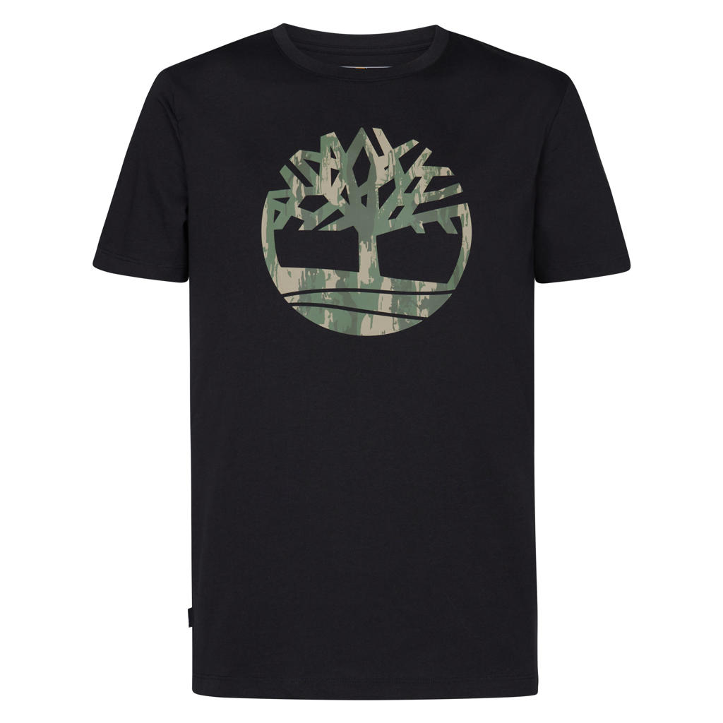 Timberland T-shirt met printopdruk zwart | wehkamp