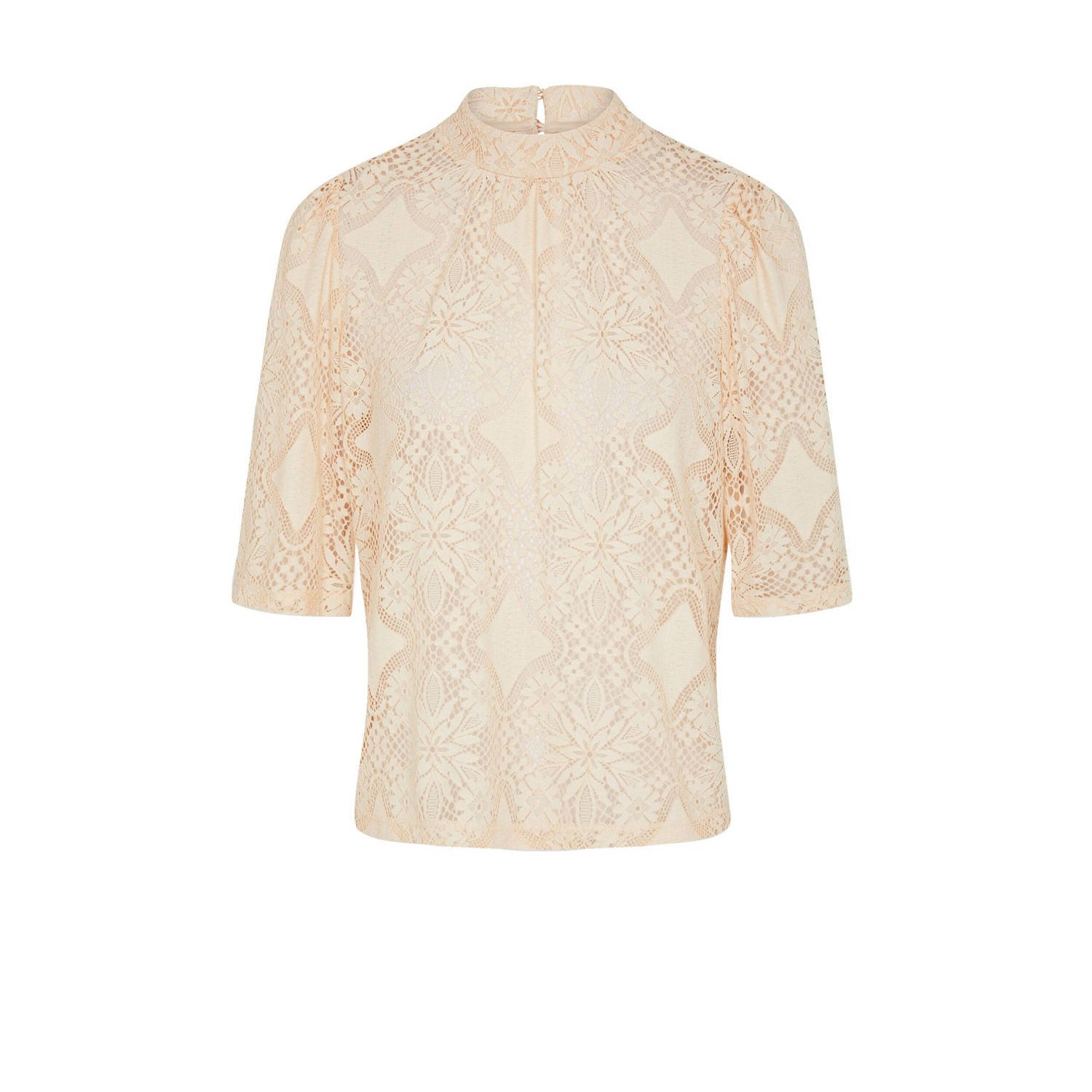 Morgan kanten top beige