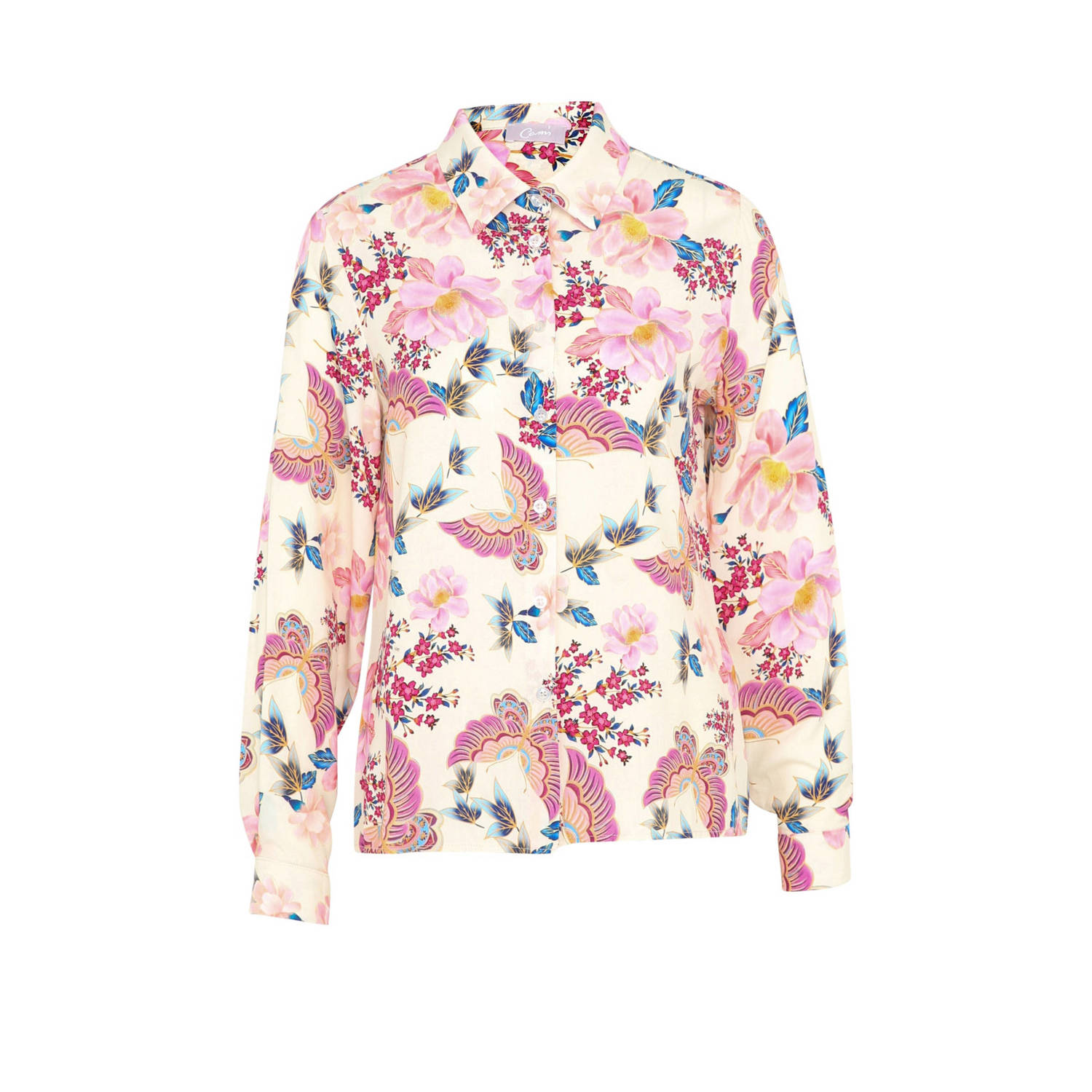 Cassis blouse met all over print ecru multi