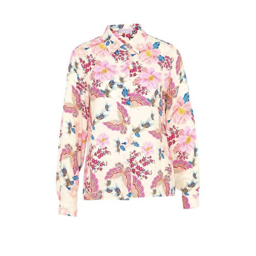 Cassis blouse met all over print ecru/multi