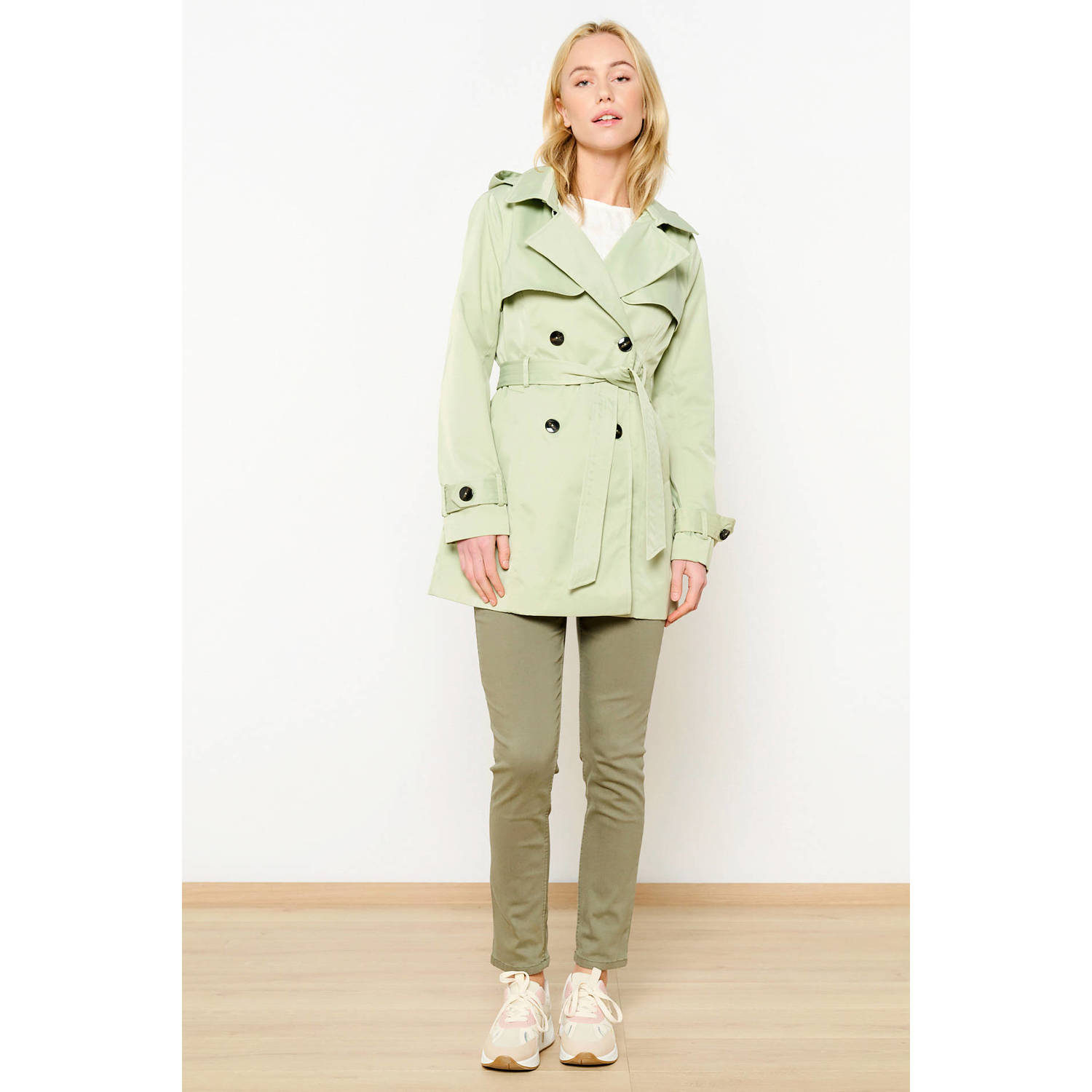 LOLALIZA trenchcoat jas lichtgroen