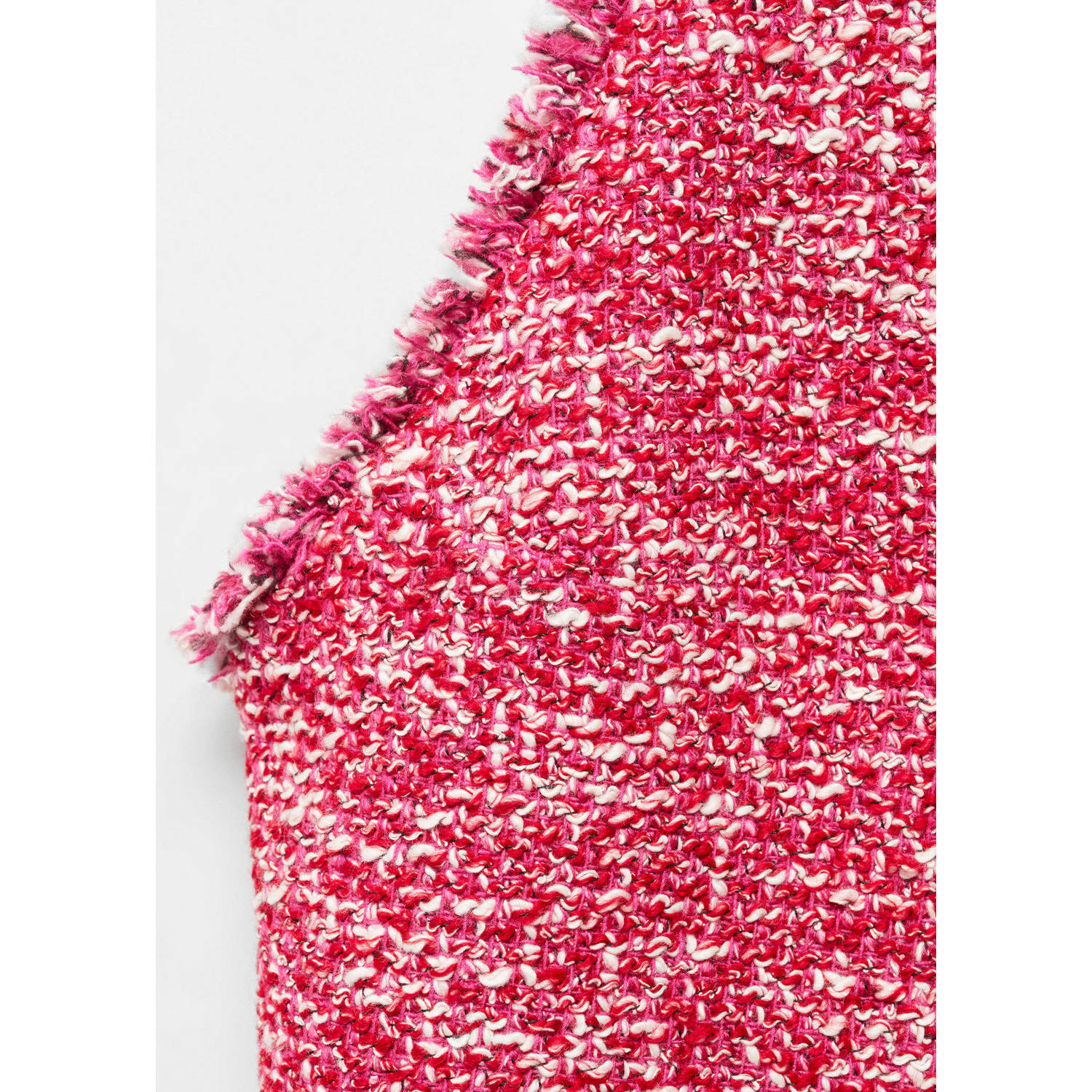 Mango gemêleerde tweed halter jurk roze