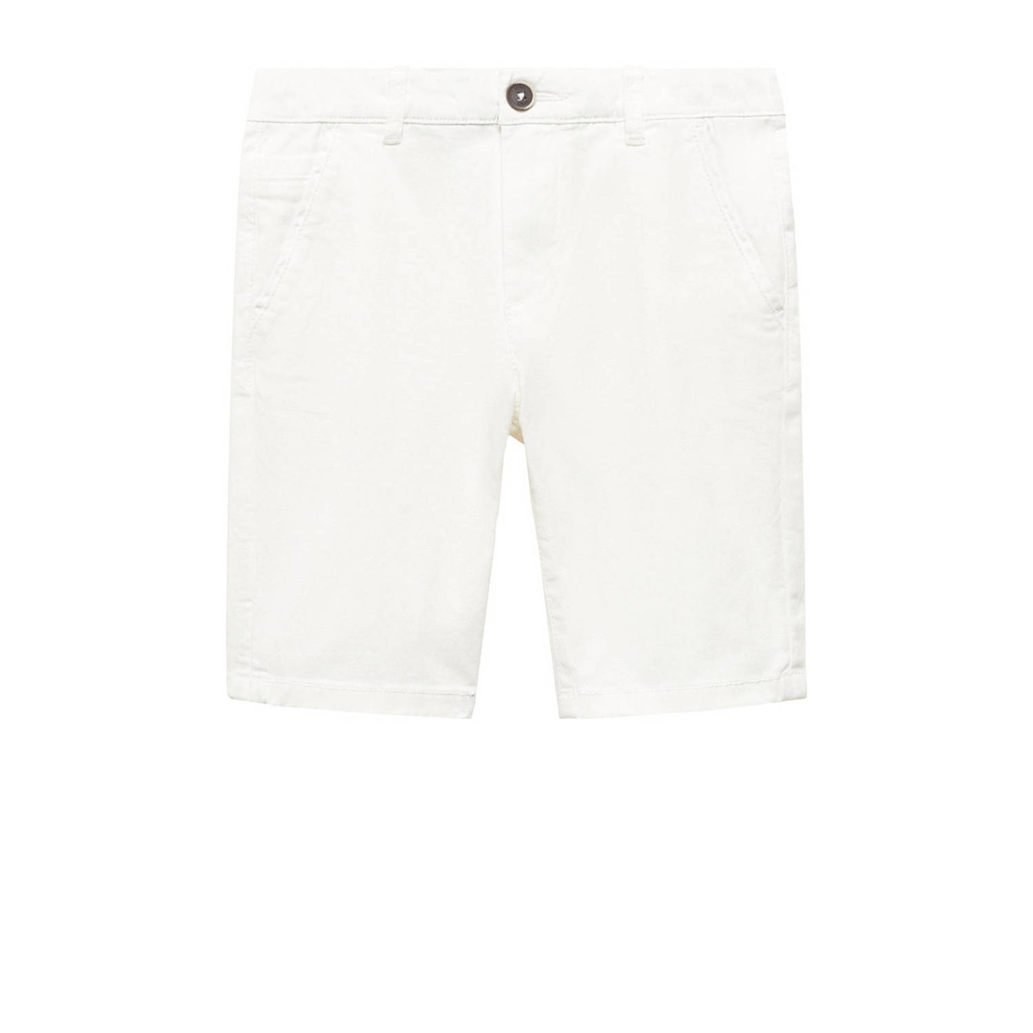 Mango Kids regular fit chino short wit Korte broek Jongens Stretchkatoen 116