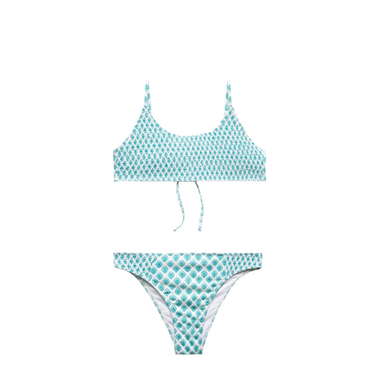 Mango Kids crop bikini lichtblauw wit