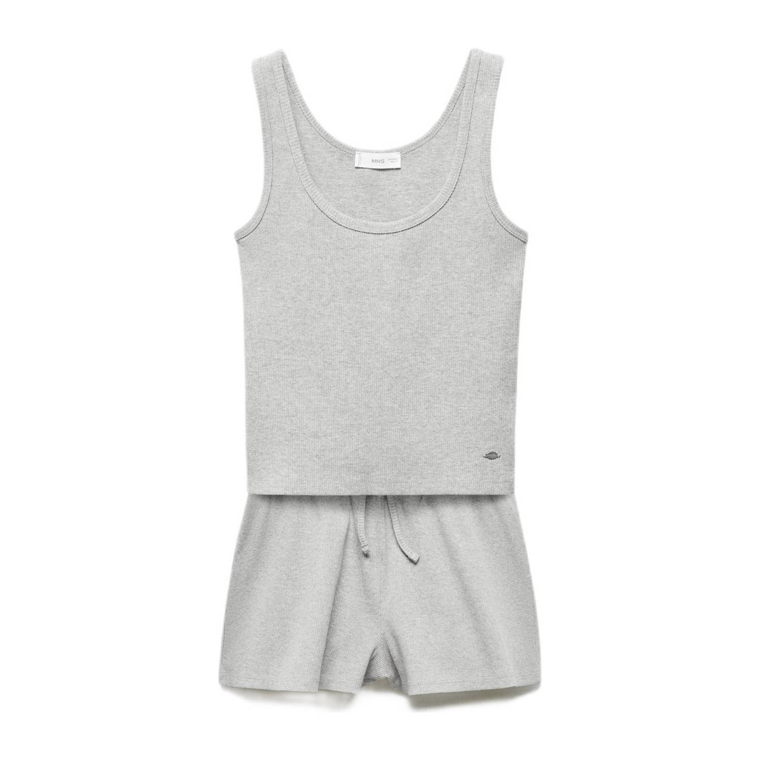 Mango Kids pyjama (set van 1) Grijs Meisjes Katoen Ronde hals Melée 152(XXS)