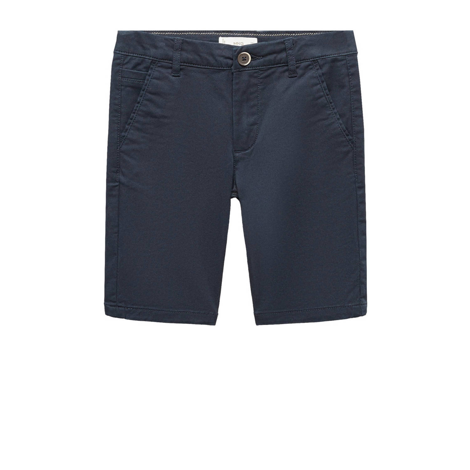 Mango Kids regular fit chino short navy Korte broek Blauw Jongens Stretchkatoen 116