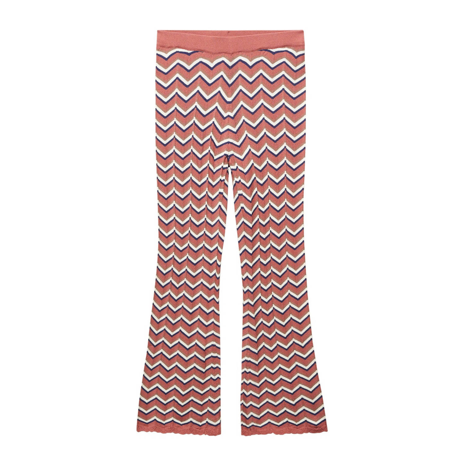 Mango Kids flared broek met all over print oudroze Meisjes Polyamide All over print 152(XXS)