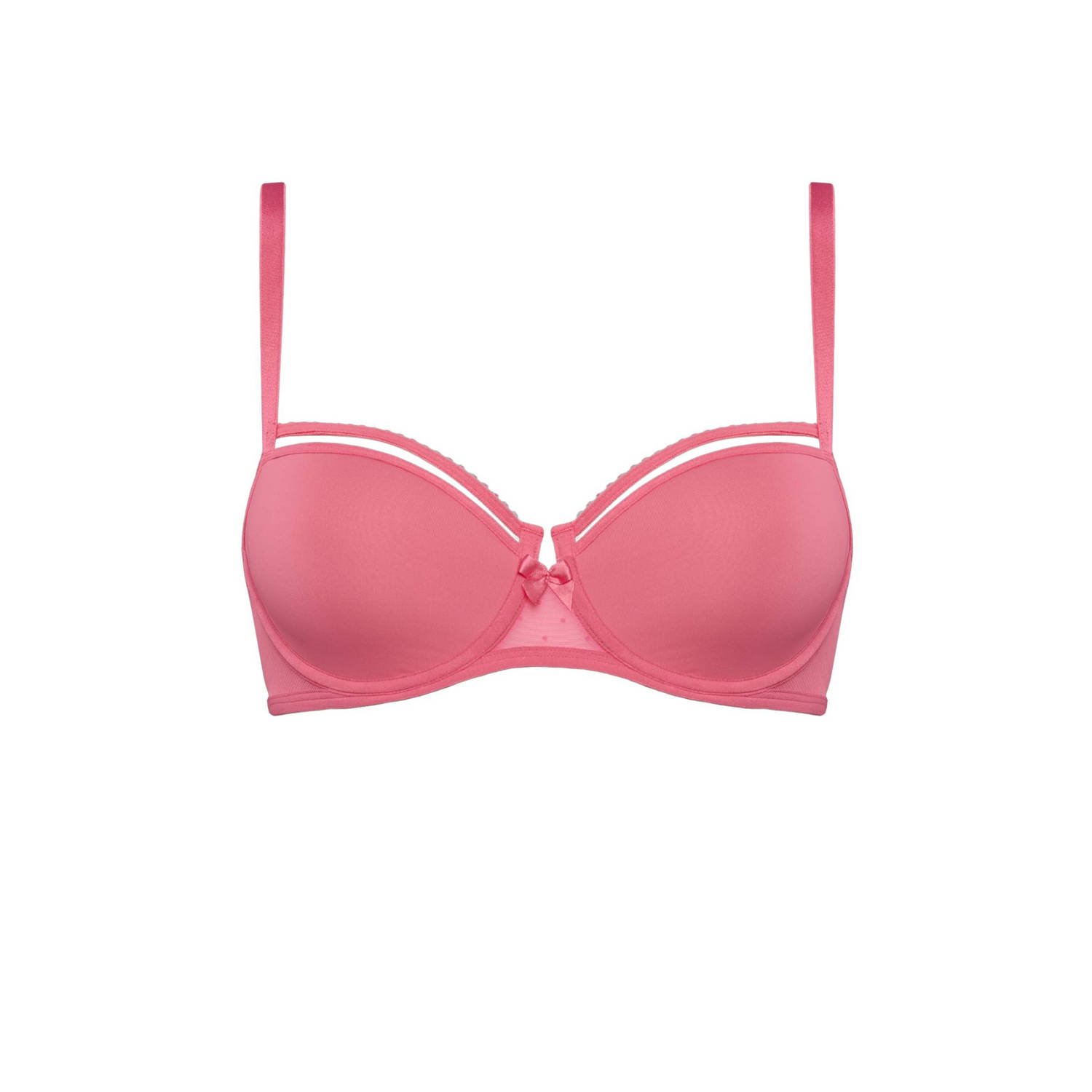 Marlies Dekkers peekaboo plunge balconette bh wired padded pink lemonade