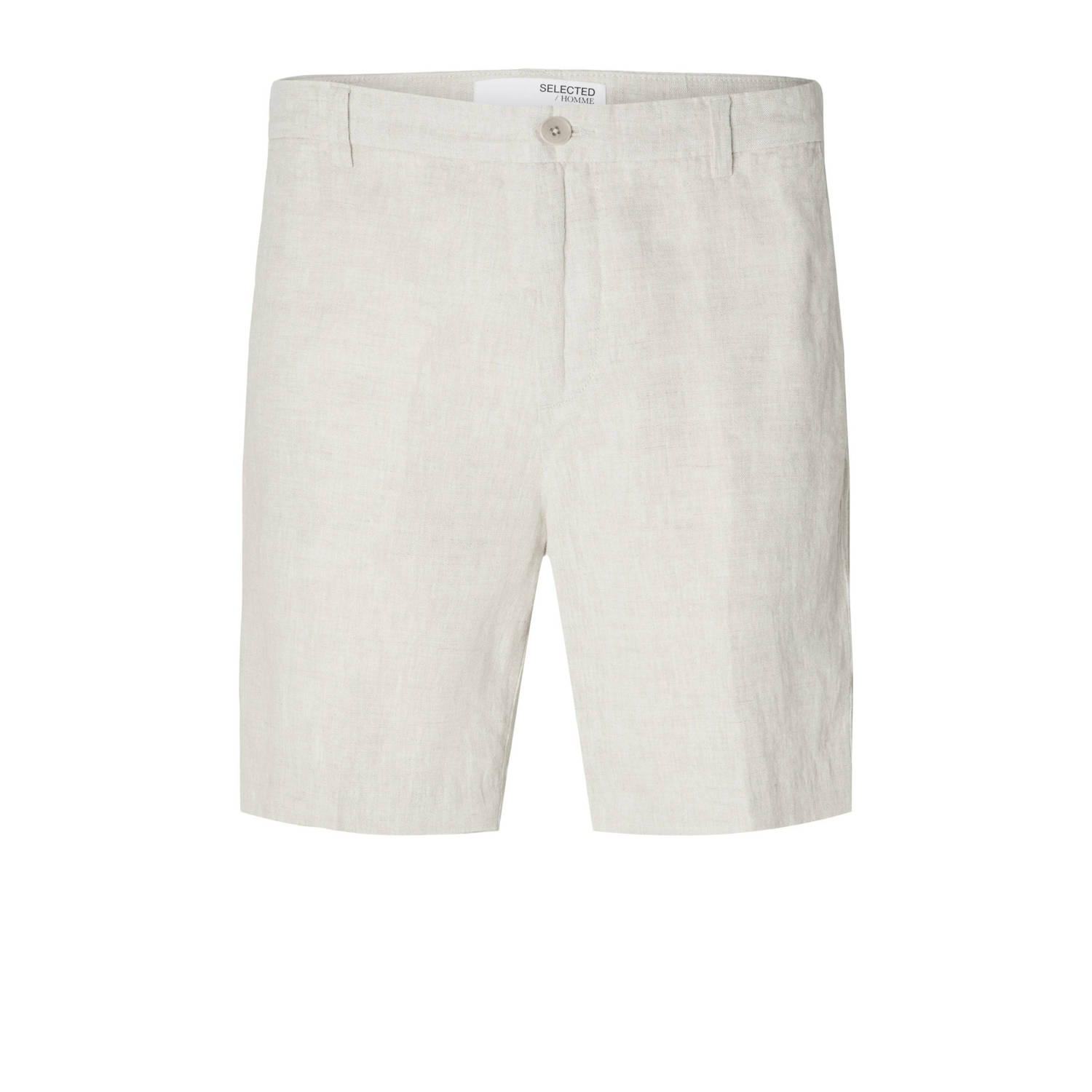 SELECTED HOMME Heren Broeken Slhregular-mads Linen Shorts Noos Beige