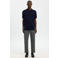 Selected regular polo fijn gebreid donkerblauw