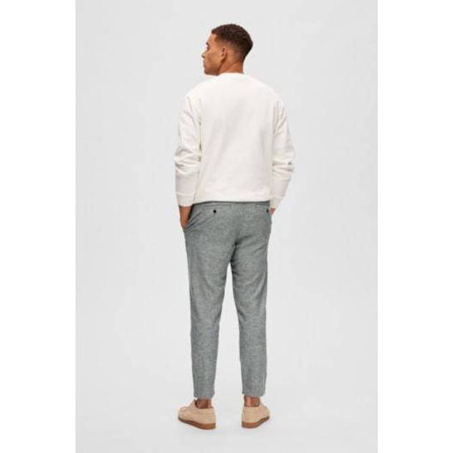 SELECTED HOMME relaxed chino BRODY grijs melange