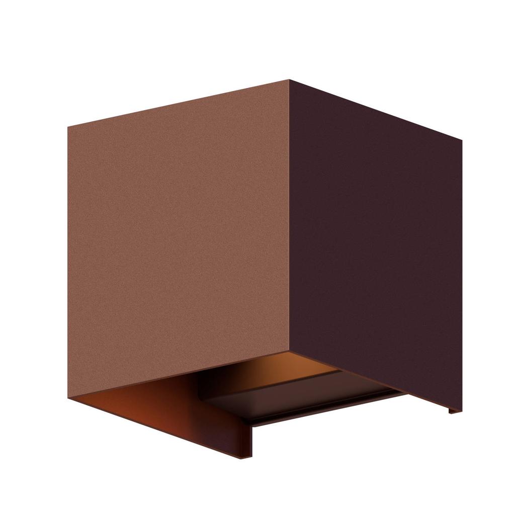 Calex wandlamp buiten vierkant - roestbruin