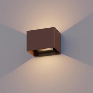 wandlamp buiten rechthoek - roestbruin