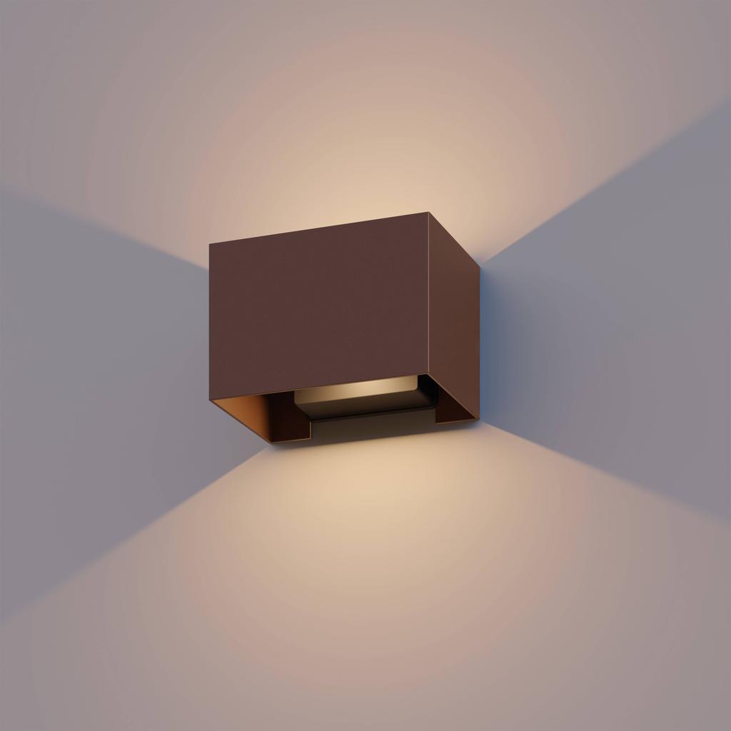 Calex wandlamp buiten rechthoek - roestbruin