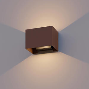 wandlamp buiten rechthoek - roestbruin