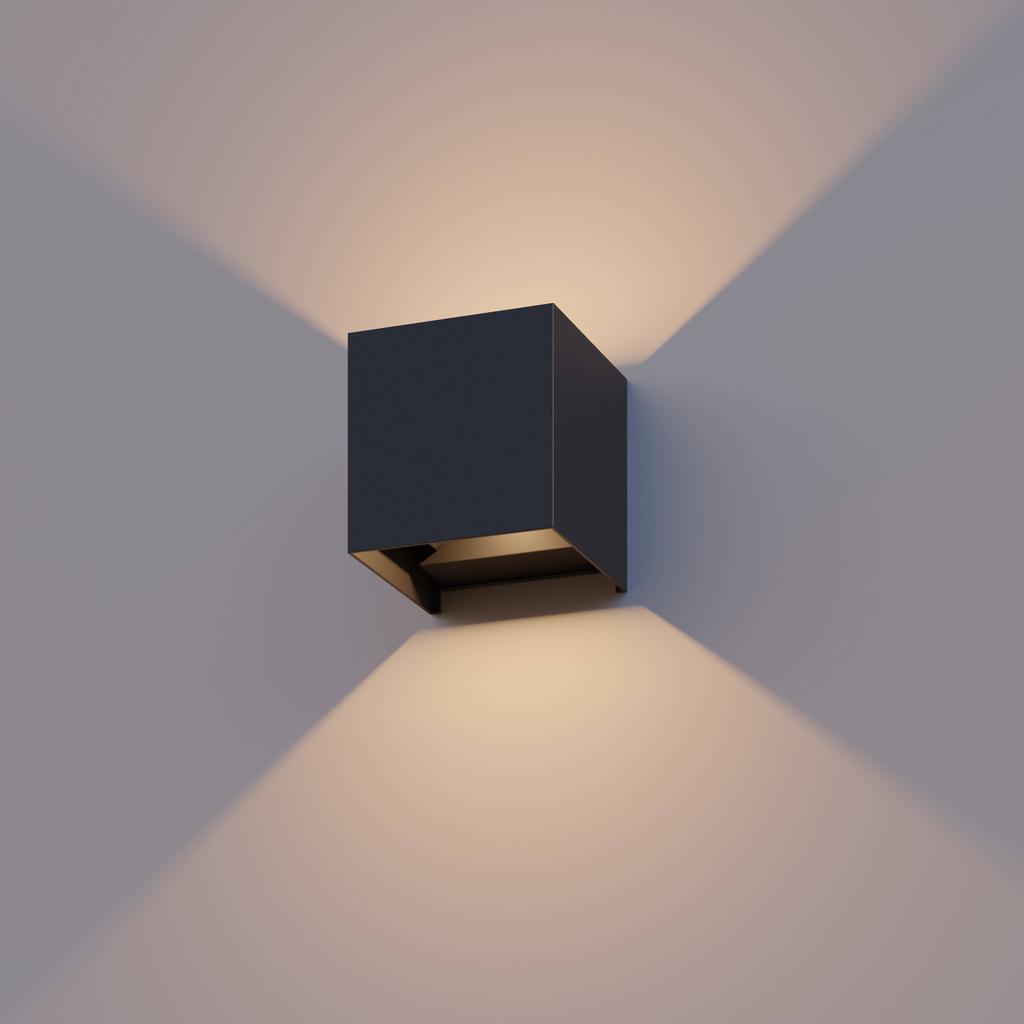 Calex wandlamp buiten vierkant - zwart