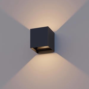 wandlamp buiten vierkant - zwart