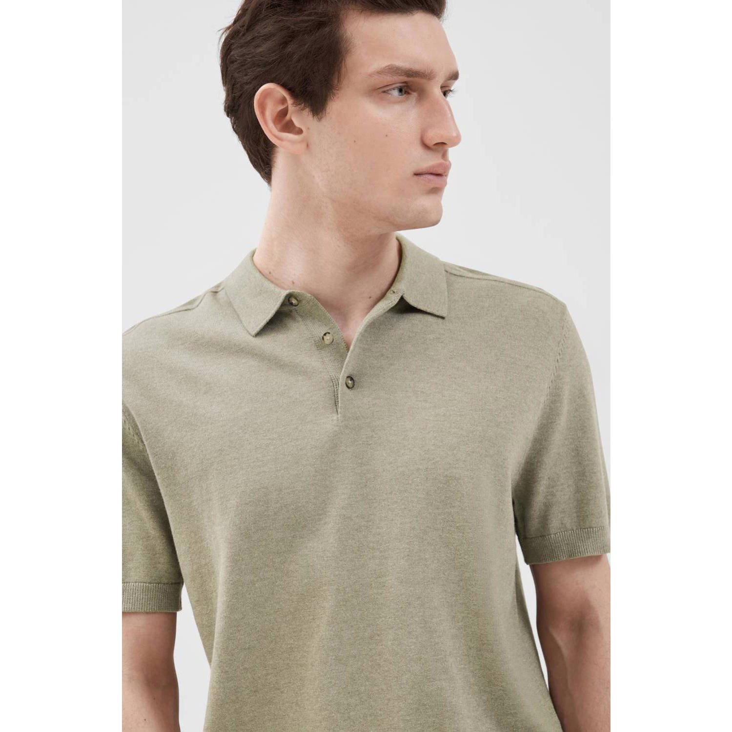 SELECTED HOMME regular fit polo SLHBERG vetiverdetail:melange