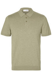 thumbnail: Selected regular polo fijn gebreid lichtkaki