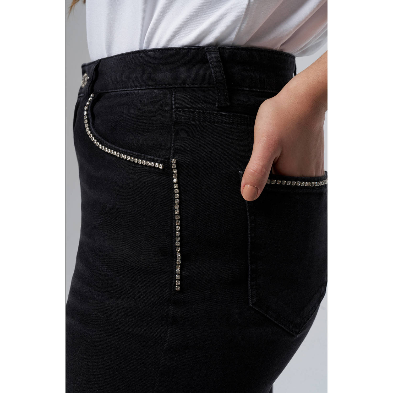 MS Mode wide leg jeans donkergrijs