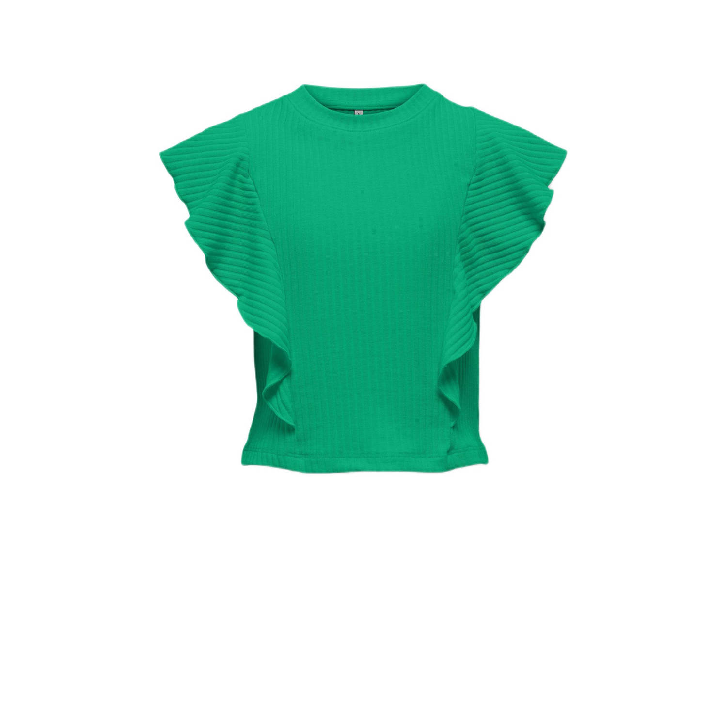 Only KIDS GIRL top KOGNELLA hardgroen Meisjes Polyester Ronde hals Effen 110 116