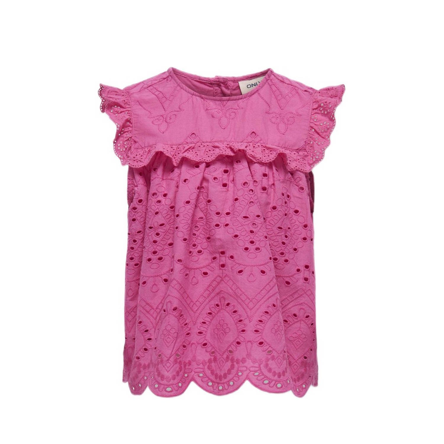 Only KIDS GIRL top KOGCLEO LIFE warmroze Meisjes Biologisch katoen Ronde hals 128